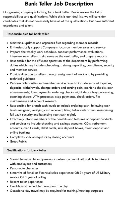 stl teller job description|Teller I (30 Hours Weekly) .